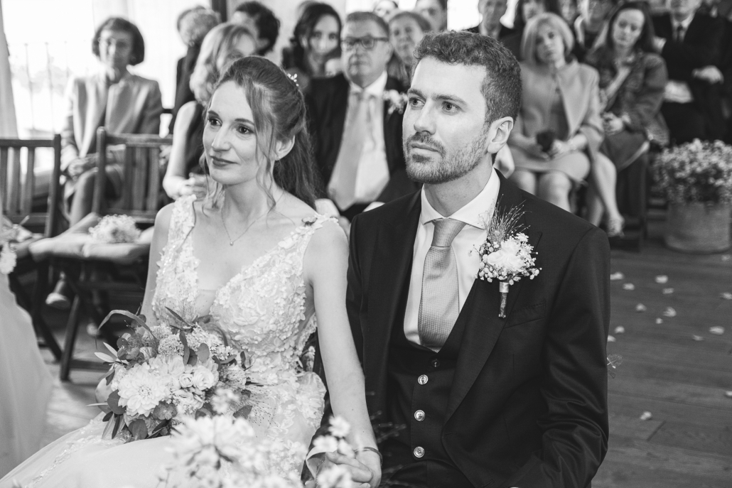 foto sposi durante la cerimonia in villa a monza scattata da bruno garreffa