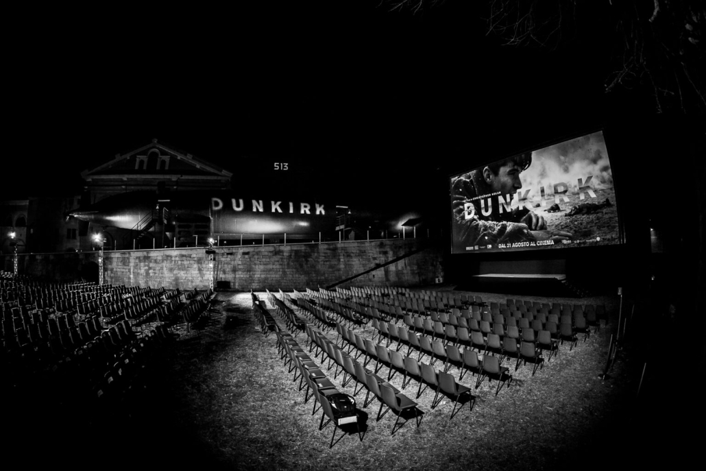 proiezione fil dunkirk presso l'arsenale di venezia, scatto del fotografo di eventi bruno garreffa
